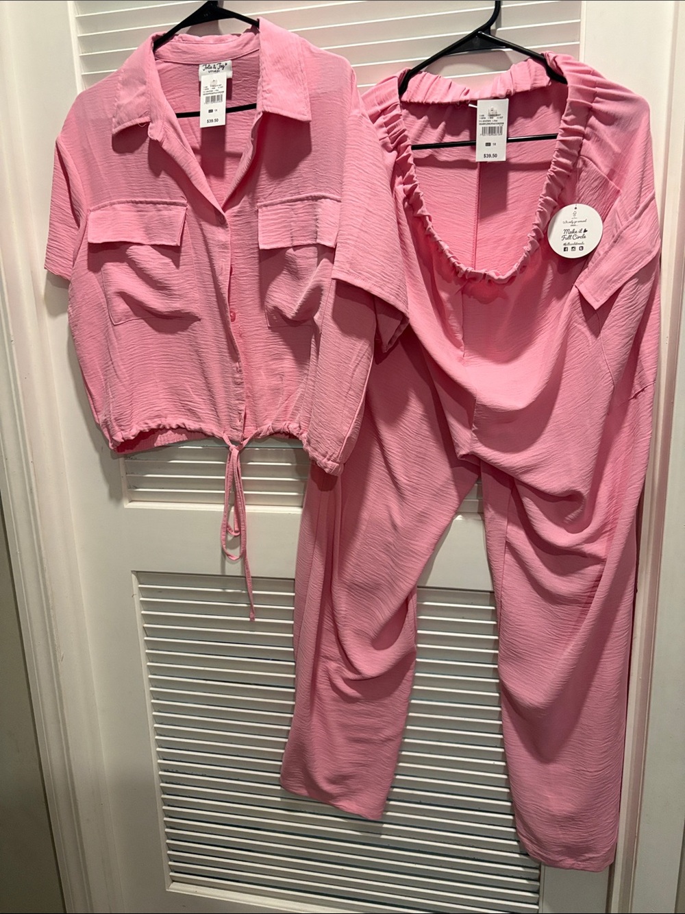 Ashley Stewart Pink Two-Piece Relaxed Jogger Set